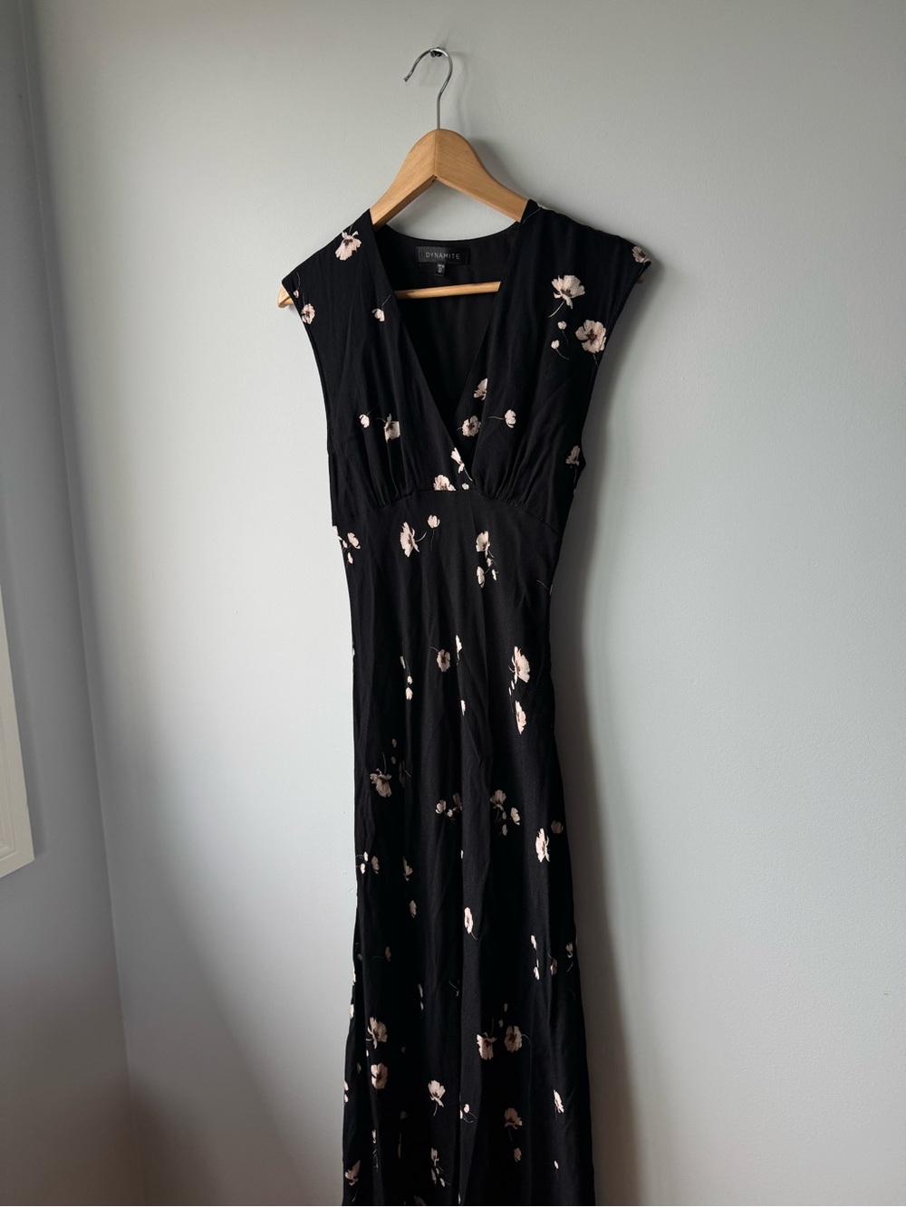 Dynamite Black Maxi Dress with Blush Floral Print - Picture 4 of 5